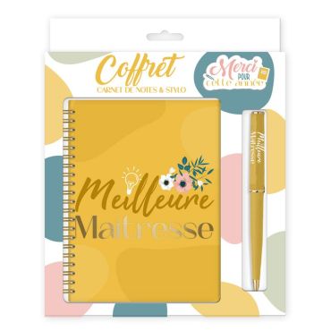 Coffret Carnet de Notes et Stylo - Meilleure Maîtresse | jourdefete.com Coffret Carnet de Notes et Stylo - Meilleure Maîtresse | jourdefete.com