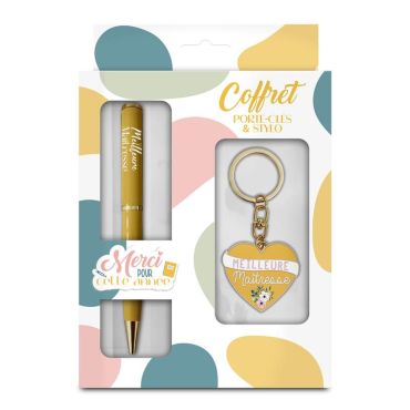 Coffret Porte-Clé et Stylo - Meilleure Maîtresse | jourdefete.com