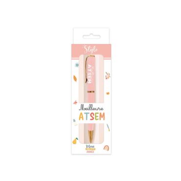 Stylo rose de la Meilleure ATSEM encre noire Stylo rose de la Meilleure ATSEM encre noire