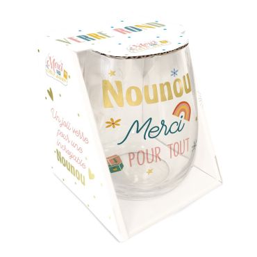 Verre Rond Nounou Merci pour Tout, cadeau pour nounou | jourdefete.com Verre Rond Nounou Merci pour Tout, cadeau pour nounou | jourdefete.com