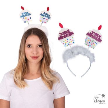 Serre-tête à gâteaux Joyeux Anniversaire pour fête colorée | jourdefete.com