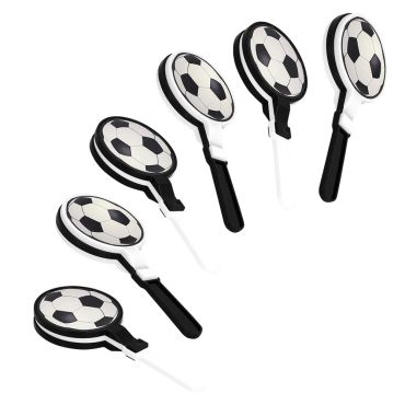 Lot de 6 claquettes de main en plastique avec motif ballon de football noir et blanc pour supporter | jourdefete.com Lot de 6 claquettes de main en plastique avec motif ballon de football noir et blanc pour supporter | jourdefete.com