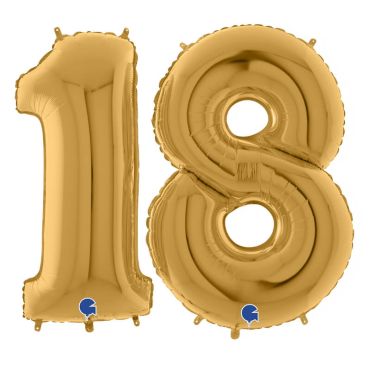 Duo de 2 ballons dorés chiffre 1 et 8 pour un certain passage de cap ! Duo de 2 ballons dorés chiffre 1 et 8 pour un certain passage de cap !