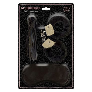 Kit érotique avec menottes, fouet et loup pour couple | jourdefete.com Kit érotique avec menottes, fouet et loup pour couple | jourdefete.com