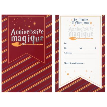 Lot de 6 cartons d'invitation - Sorcier | jourdefete.com Lot de 6 cartons d'invitation - Sorcier | jourdefete.com