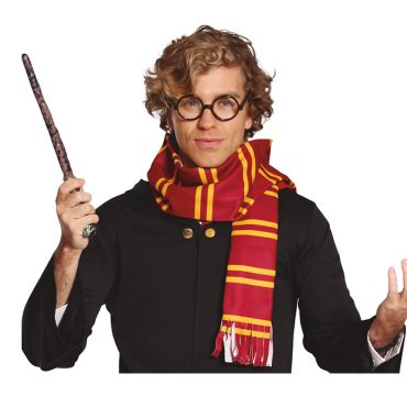 Set sorcier écharpe rayée rouge et or et lunettes rondes | jourdefete.com Set sorcier écharpe rayée rouge et or et lunettes rondes | jourdefete.com