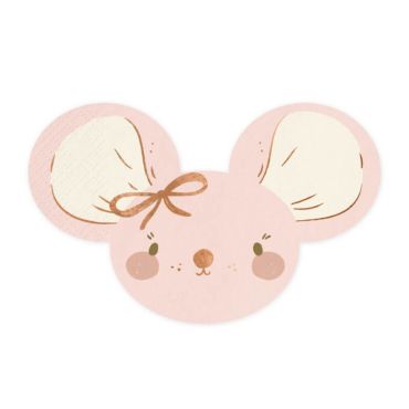 20 serviettes en papier souris rose | jourdefete.com 20 serviettes en papier souris rose | jourdefete.com