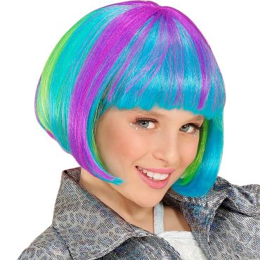 Perruque enfant multicolore coupe courte style pop rétro | jourdefete.com Perruque enfant multicolore coupe courte style pop rétro | jourdefete.com