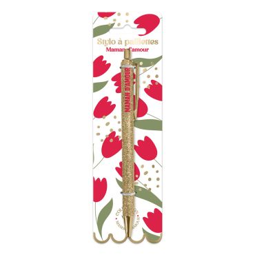 Un stylo à paillettes "Maman d'Amour" pour la fête des mères | jourdefete.com Un stylo à paillettes "Maman d'Amour" pour la fête des mères | jourdefete.com