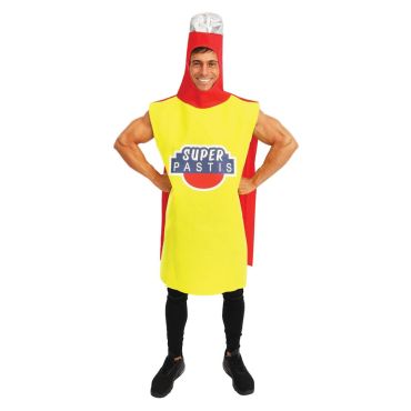 Déguisement homme bouteille Super Pastis humour jaune et rouge | jourdefete.com Déguisement homme bouteille Super Pastis humour jaune et rouge | jourdefete.com