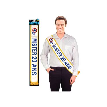 Echarpe Mister 20 ans Bleue Echarpe Mister 20 ans Bleue