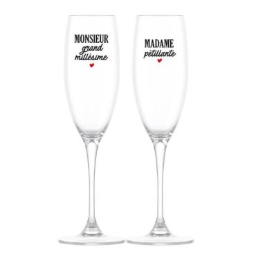 coffret flûtes à champagne Madame et Monsieur | jourdefete.com coffret flûtes à champagne Madame et Monsieur | jourdefete.com