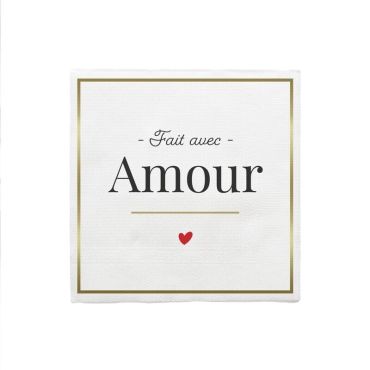 Pack de 10 serviettes pour la Saint-Valentin - Fait avec Amour | jourdefete.com Pack de 10 serviettes pour la Saint-Valentin - Fait avec Amour | jourdefete.com