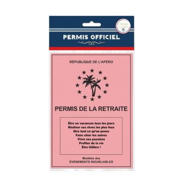 Permis de la Retraite, cadeau humoristique pour départ en retraite | jourdefete.com Permis de la Retraite, cadeau humoristique pour départ en retraite | jourdefete.com