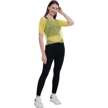 T-shirt en résille jaune fluo pour soirées | jourdefete.com T-shirt en résille jaune fluo pour soirées | jourdefete.com