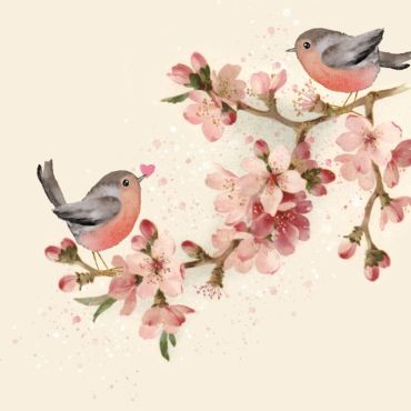Serviettes motif oiseaux et fleurs bucoliques | jourdefete.com Serviettes motif oiseaux et fleurs bucoliques | jourdefete.com