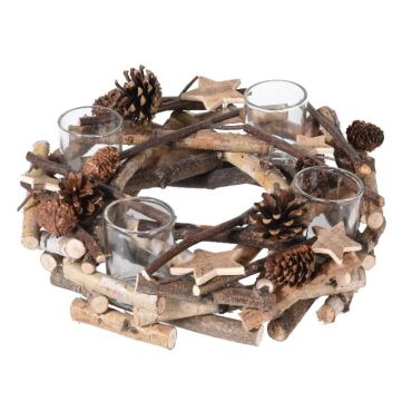 couronne-bois-nature-noel-bougies | jourdefete.com