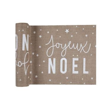 chemin-table-joyeux-noel-toile-jute | jourdefete.com chemin-table-joyeux-noel-toile-jute | jourdefete.com