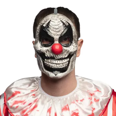 Masque clown d’Halloween avec mâchoire mobile et nez rouge | jourdefete.com