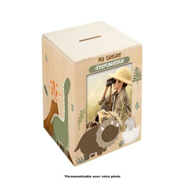 Tirelire enfant personnalisable thème explorateur avec dinosaures et photo | jourdefete.com
Tirelire enfant personnalisable thème explorateur avec dinosaures et photo | jourdefete.com