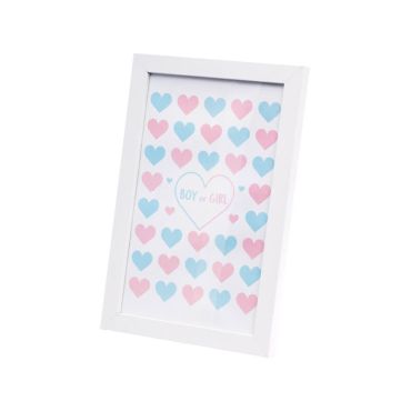 Cadre Blanc Livre d'Or pour Gender Reveal - 20 x 30 cm | jourdefete.com Cadre Blanc Livre d'Or pour Gender Reveal - 20 x 30 cm | jourdefete.com
