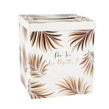 Urne en craton collection tropicool camel et or Urne en craton collection tropicool camel et or