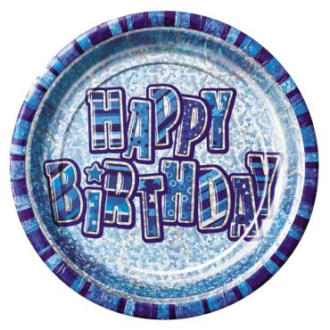 assiettes en carton anniversaire glitz bleue assiettes en carton anniversaire glitz bleue