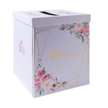 urne-tirelire-merci-dore-aqurelle-decoration | jourdefete.com urne-tirelire-merci-dore-aqurelle-decoration | jourdefete.com