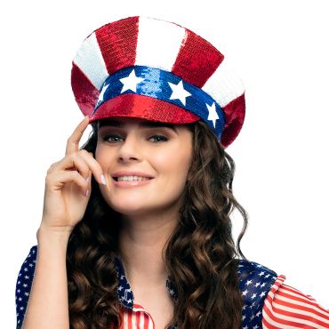 Casquette USA avec sequins et couleurs américaines | jourdefete.com Casquette USA avec sequins et couleurs américaines | jourdefete.com
