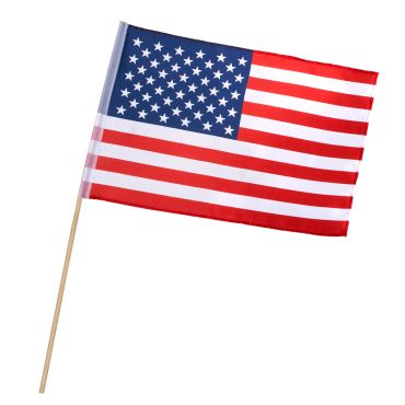 Drapeau USA avec bâton pour célébrations | jourdefete.com Drapeau USA avec bâton pour célébrations | jourdefete.com