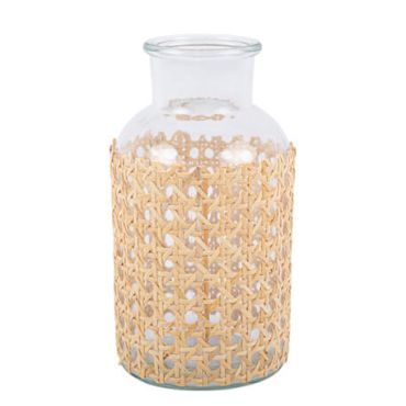 Vase en verre et son cannage naturel | jourdefete.com