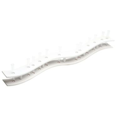 VERRERIE CENTRE DE TABLE BOIS BLANC AVEC TUBES 100CM X 13CM X 10CM