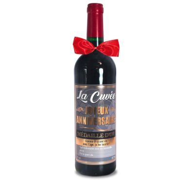 Vin Rouge La Cuvée Joyeux Anniversaire, cadeau élégant pour célébrer l’âge | jourdefete.com Vin Rouge La Cuvée Joyeux Anniversaire, cadeau élégant pour célébrer l’âge | jourdefete.com