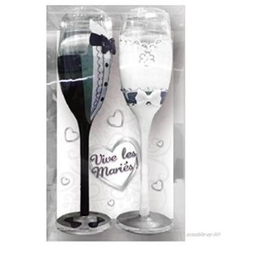 Pack de 2 flutes - Vive les Maries - costume et robe | jourdefete.com Pack de 2 flutes - Vive les Maries - costume et robe | jourdefete.com