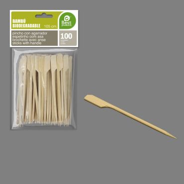 Lot de 100 pics en bambou avec manche 10,5 cm | jourdefete.com Lot de 100 pics en bambou avec manche 10,5 cm | jourdefete.com