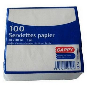 Serviettes en papier blanches 100 pièces 30 cm | jourdefete.com Serviettes en papier blanches 100 pièces 30 cm | jourdefete.com