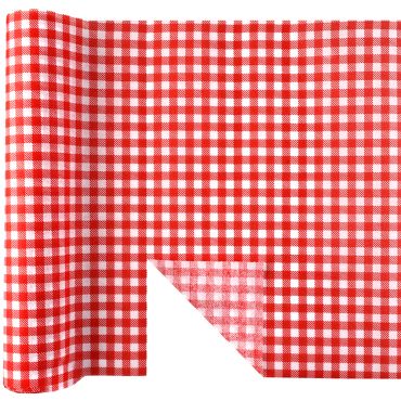 Chemin de table à carreaux rouges et blancs 40 cm x 4,8 m | jourdefete.com