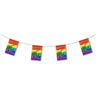 Guirlande papier "Mariage pour Tous" 4 mètres, 8 fanions 20x30 cm Guirlande papier "Mariage pour Tous" 4 mètres, 8 fanions 20x30 cm