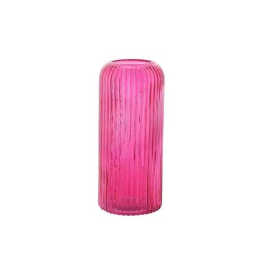 Vase en verre strié framboise décoration mariage baptême communion | jourdefete.com Vase en verre strié framboise décoration mariage baptême communion | jourdefete.com