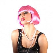 Perruque Rose Fluo pour Femme coupe au Carré