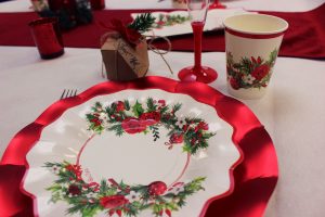 assiettes blanches joyeux noel