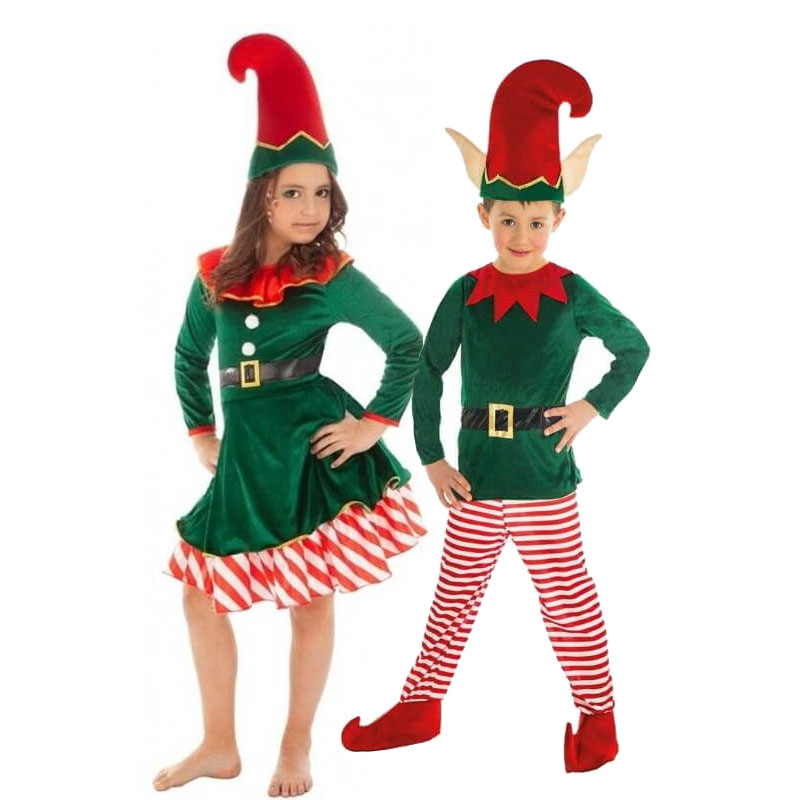 Des enfants déguisés en lutin de Noël pour aide le Père Noël Des déguisements de lutins pour des enfants pas si sages mais tellement malicieux.