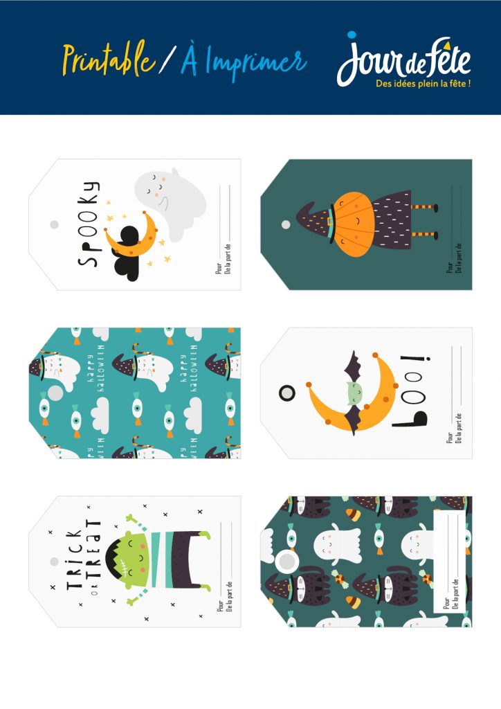 Etiquettes personnalisables pour des cadeaux d'Halloween