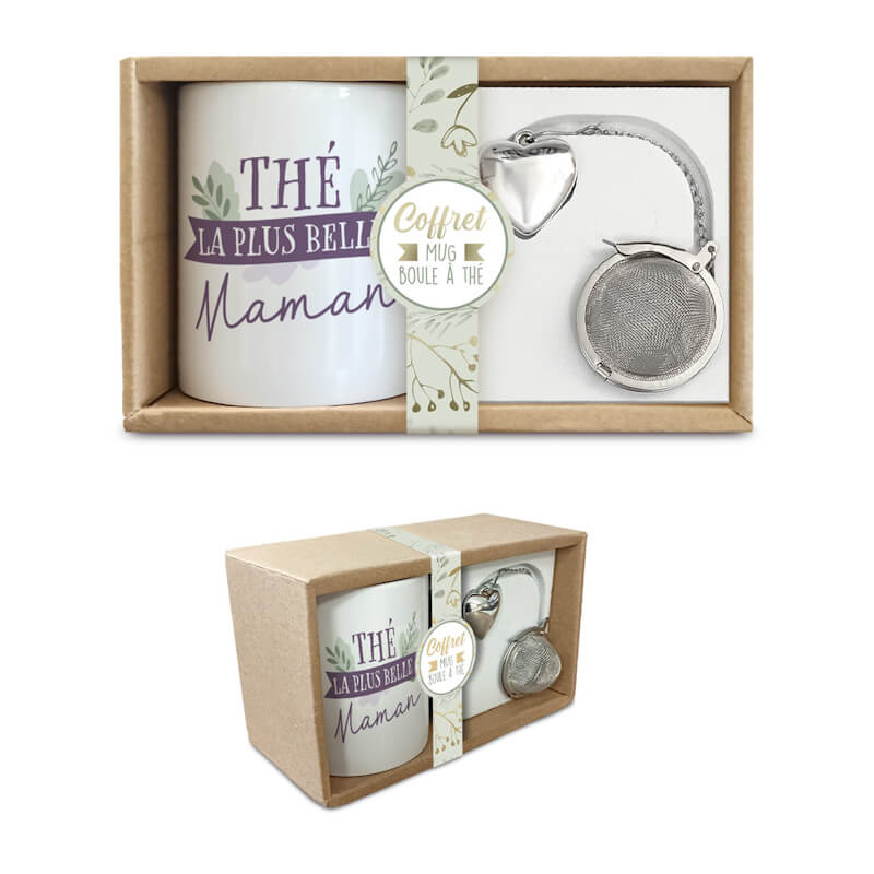 Un pack avec un mug et une boule à thé pour une superbe maman | jourdefete.com